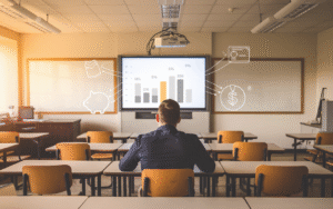 Conducteur VTC en formation dans une salle équipée